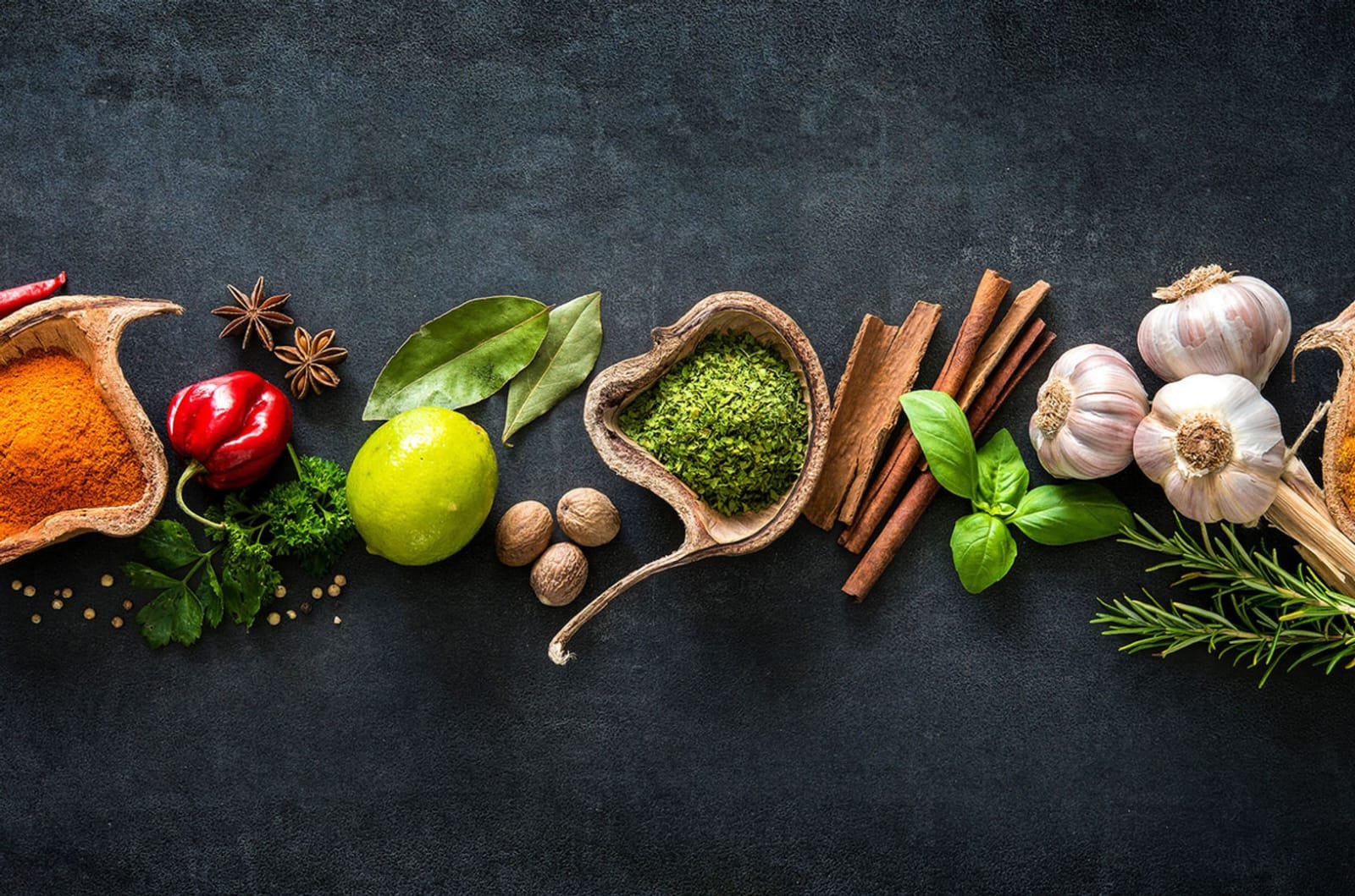Mixed spices on a spoon
